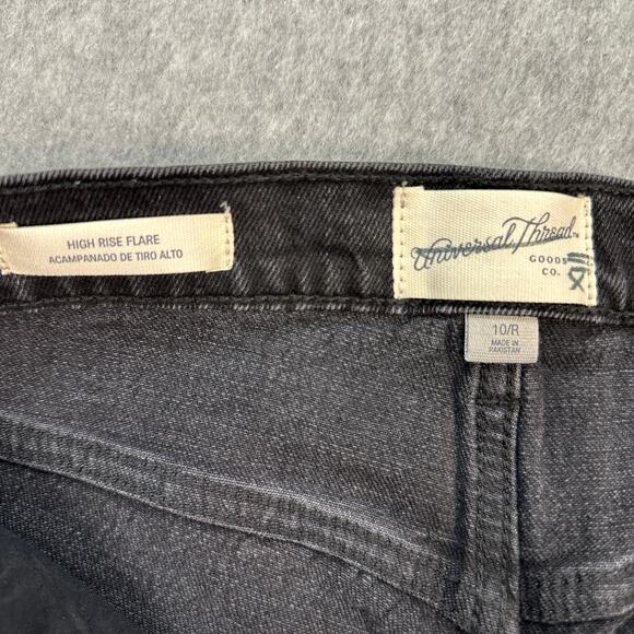 Universal Thread Jeans WMNS 10R Black Wash Denim HighRise Flare Comfort Stretch - Picture 4 of 11